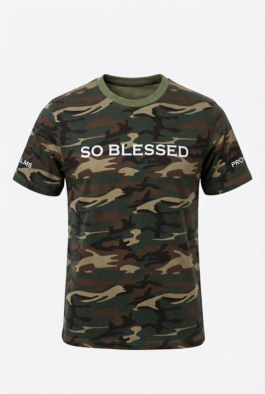 SO BLESSED Camo Cotton T-shirt