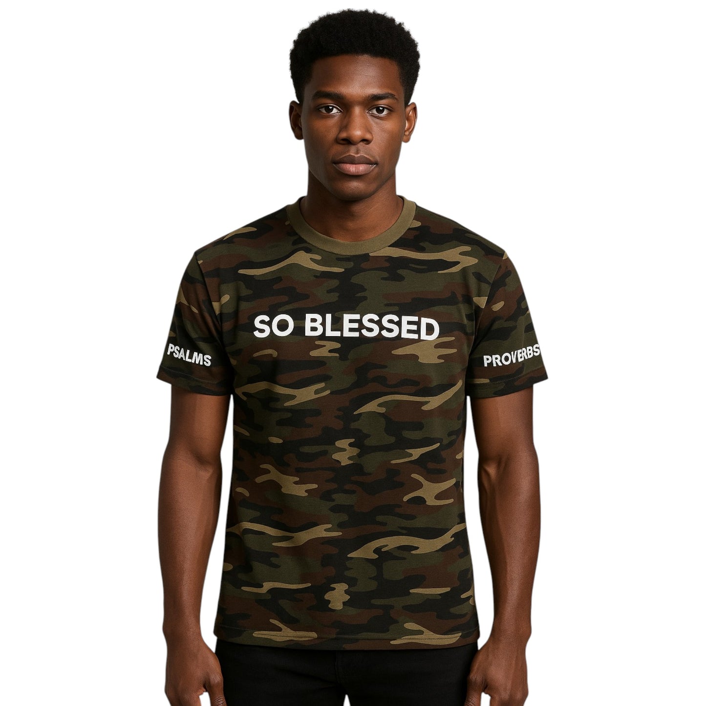 SO BLESSED Camo Cotton T-shirt