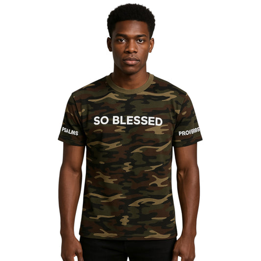 SO BLESSED Camo Cotton T-shirt